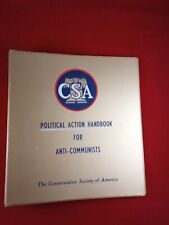 Vtg Rare CSA Political Action Handbook For Anti Communist Binder Only *F picture