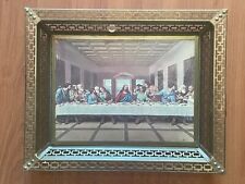Vintage Lenticular The Lords Last Supper Jesus Disciple Metal Frame 21”x17” Rare picture