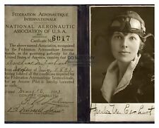 AMELIA EARHART'S PILOT LICENSE FROM 1923 AVIATRIX AUTOGRAPED 8X10 PHOTO picture
