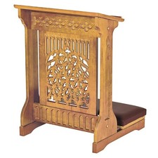 Tree Of Life Padded Kneeler 32'' H For Church Decor - Medium Oak, Maple Hardwood picture