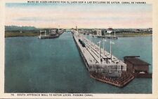 Postcard South Approach Wall Gatun Locks Panama Canal picture
