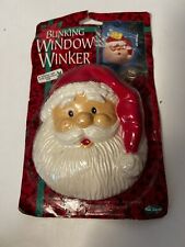 NOS Vintage Light Up Blinking Santa Head Window Decoration picture