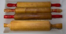 Lot Of 4 Vintage Rolling Pins- 3 Red Handles picture