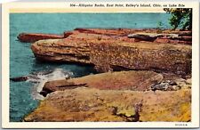 Kelley's Island Ohio, Alligator Rocks, East Point, Lake Erie, Vintage Postcard picture