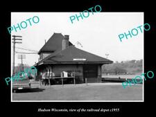OLD 6 X 4 HISTORIC PHOTO OF HUDSON WISCONSIN VIEW OF RAILROAD DEPOT c1955 picture
