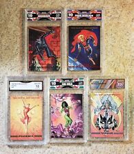 1993 Marvel Masterpieces 5 Card Lot, All 10 Gem Mint. picture