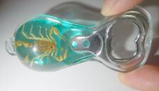 Insect Small Bottle Opener Golden Scorpion Mesobuthus martensii Clear Blue picture