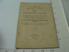 Original 1882 MUNSON'S STYLE - FIRST PHONOGRAPHIC READER 30pgs -- SCARCE picture