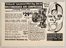 1949 Print Ad Westinghouse Air Compressors Wellworth Trading Chicago,Illinois picture
