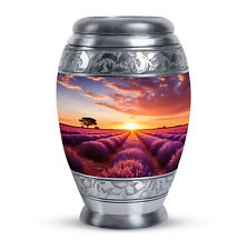 Funeral Urn A Field Of Lavender With Trees And A Sunset (10 Inch) Large Urn picture