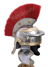 Medieval Centurion Roman Red Plume Armor Metal Replica Costume Gladiator Helmet picture