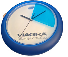 Viagra Wall Clock blue and white preowned picture