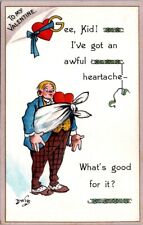 Valentine A/S Dwig Got An Awful Heartache Man Bandage c1910 postcard AP6 picture