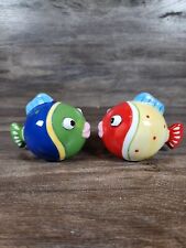 Anthropomorphic Colorful Animated Fish Salt Pepper Shakers Ceramic Unbranded  picture