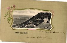 Vintage Postcard- GRUSS AU HAIFA, OVERLOOKING A VALLEY, PINK FLOWERS 1910 UnPost picture