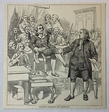 1887 magazine engraving ~ BENJAMIN FRANKLIN ADDRESSING THE CONVENTION picture