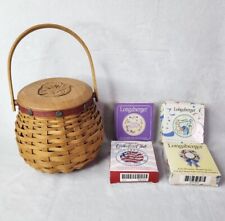Vintage Longaberger Basket Tournament Of Roses With 4 Tie On Charms 4.5