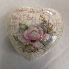 RUSS 2.5 IN. WIDE HEART SHAPED “MOTHER IS ANOTHER NAME FOR LOVE” TRINKET BOX …, picture