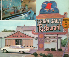 Dave Wong's China Sails Chinese Restaurant Salem Massachusetts Vintage Postcard picture