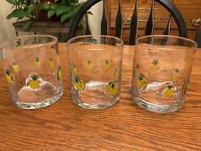 VTG Anthropologie Pineapple 14 oz. Double Old Fashion DOF Hand Blown Glasses (3) picture