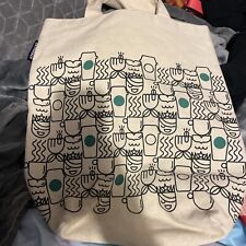 Starbucks 2017 Canvas Lined Travel Tote Bag Siren Coffee Mug Cup Print 15