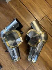 Medieval Knight Armor Steel Arm Churburg Style Gold Accents picture