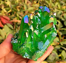 80-100g Aqua Aura Green Cluster Titanium Geode Quartz Crystal Mineral Specimens picture