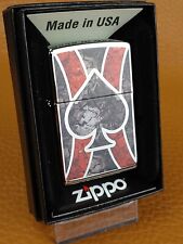 ZIPPO 28952 ACE of SPADES on HIGH POLISH CHROME Lighter - NEW - FEB (B) 2021 picture