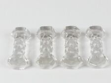 4 Vintage Pressed Glass Cut Crystal Barbell Knife Utensil Rest Paperweight picture