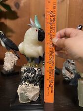 9’- 10 Inch Handmade Gemstone Cockatoo Carving picture