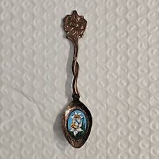 Vintage BRECKS Holland Silverplated Collector Spoon Floral Enamel  picture