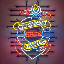 Custom Tattoo Open Neon Sign Light Lamp 24"x20" Bar Shop Business Wall Decor EM picture