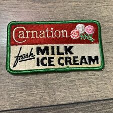 Vintage Carnation Fresh Milk Ice Cream Embroidered patch dairy logo Green HTF picture