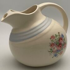 Cronin China Floral Rose Transferware Tilt Ball Pitcher Made in USA 2 quart picture