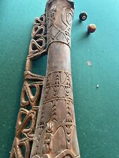 Asmat Drum Hourglass Shape Wood Carved Artifact Irian Jaya Region New Guinea-L34 picture
