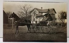 RPPC Victorian Era Man Gets A Picture of his Horse & Buggy Ohio Postcard E19 picture