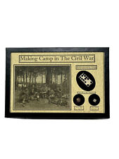 Civil War Soldiers Camp Entertainment Display Case w/ Domino, Clay Marble, Dice picture