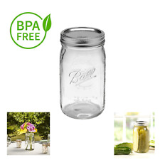 Ball Glass Mason Clear Jars With Lids Wide Mouth 32 Oz. 12 Pk. BPA-Free picture