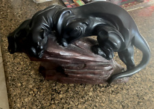 Vintage  Black Panther Sculpture Statue Stalking 14