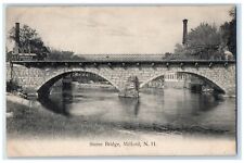 1908 Stone Bridge Lake River Towers Milford New Hampshire NH Posted Postcard picture
