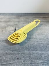 Vintage 1970’s Tupperware Yellow Measuring Spoons Set of 7 Nesting on D Ring picture