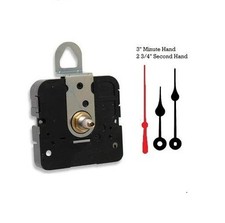 Quartz Clock Movement Mechanism - Takane With 3" spade hands for 1/4" thick dial picture