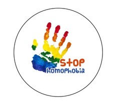 Stop Homophobia LGBTQ+ Gay Lesbian  2.25”  Pinback Button Pin Badge 008 picture