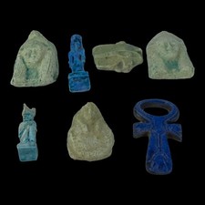 Rare Authentic Ancient Egyptian Antique Mixed Stone Amulet Collection Figure BC picture