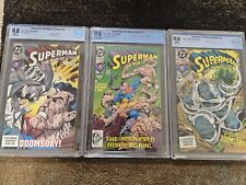 Superman Man of Steel #17, #18 & #19 CBCS 9.8, 1st Doomsday  Complete SET picture