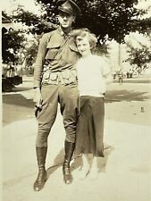 YH Photo Handsome Man Police Officer Boots Poses With Pretty Young Woman 1930's picture