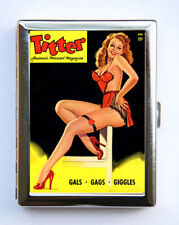 Cigarette Case Wallet Business Card Holder Vintage Pin Up Magazine Titter Cover picture