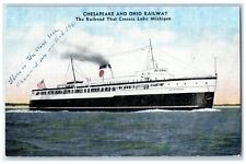 c1960's Chesapeake And Ohio Railway Crosses Lake Michigan Milwaukee WI Postcard picture