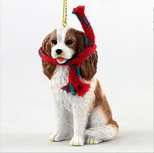 Cavalier King Charles Christmas Scarf Ornament Brown picture