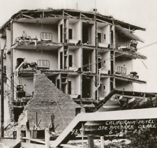 1925 RPPC Natural Disaster Earthquake Santa Barbara Hotel California Rubble Ruin picture
